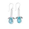 Natural Sky Blue Topaz Gemstone 925 Sterling Silver Pretty jewelry Earrings EE-36-2