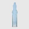 2026 European & American Style Women's Knit Backless Lace-up Tassel Maxi Halter Dress