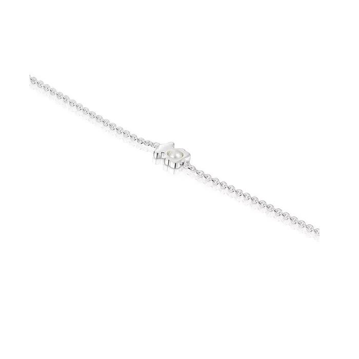 [TOUS] Silver I-Bear Pearl Chain Bracelet 1004127600