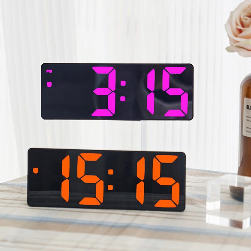 Led Mini Mirror Alarm Clock Electronic Digital Alarm Clock Digital Table Clock Room Desk Decorating Smart Small Tools Home