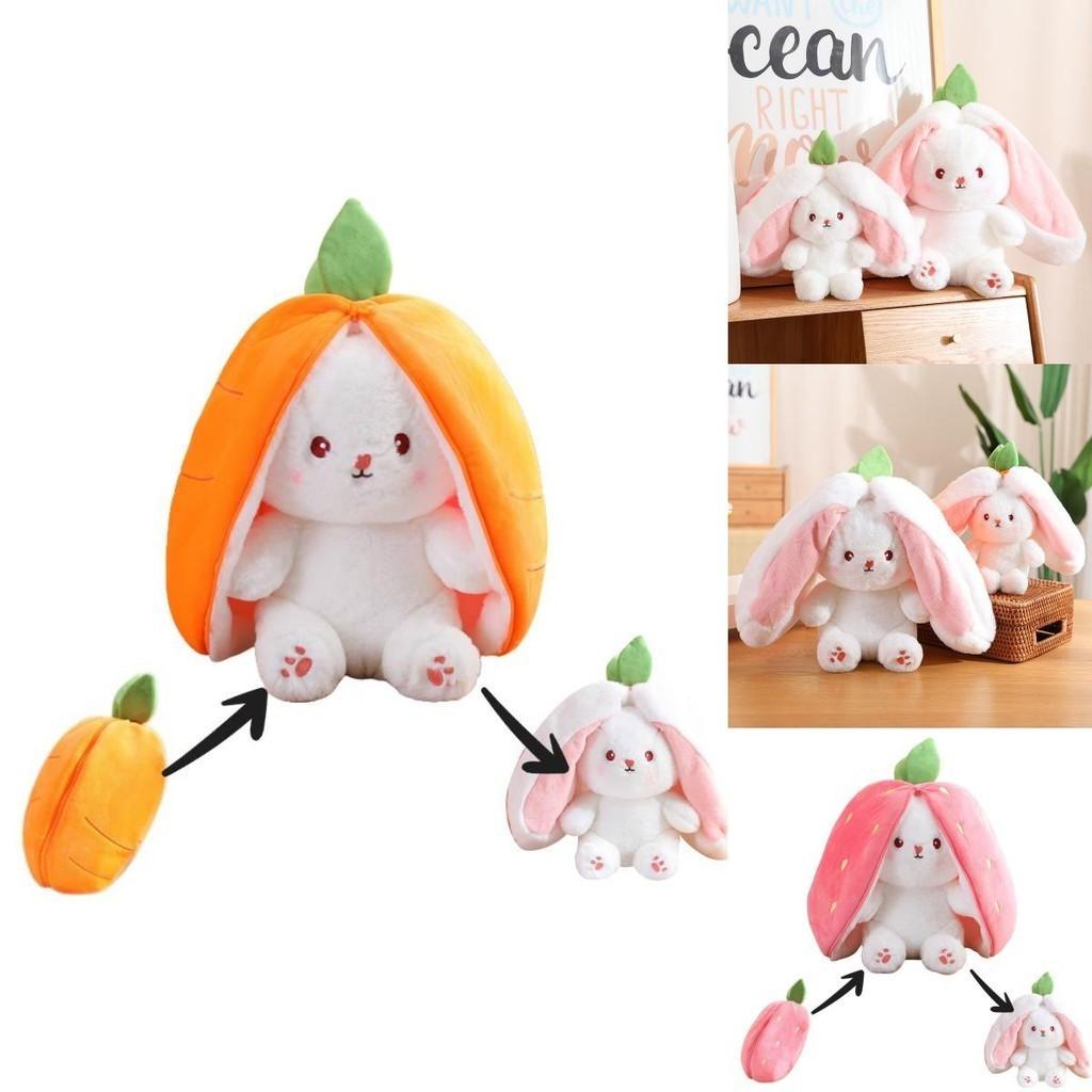 Adorable Transformable Fruit Rabbit Plush Toy