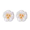 Super fairy sweet temperament fairy wind paint diamond pearl stamen flower stud earrings light luxury high-end earrings