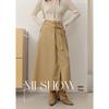 Women's Asymmetric Wrap Tie Midi Skirt