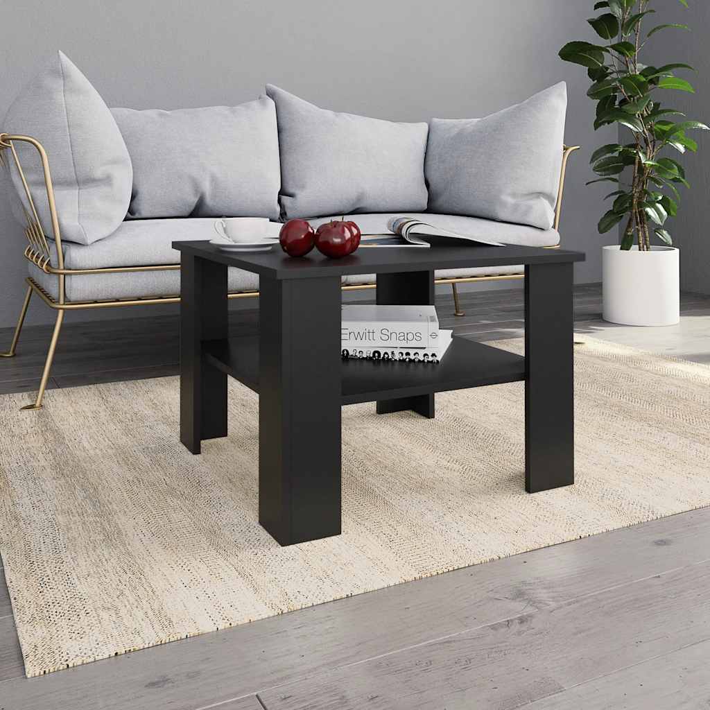 Coffee Table Black 60x60x42 Cm Particleboard