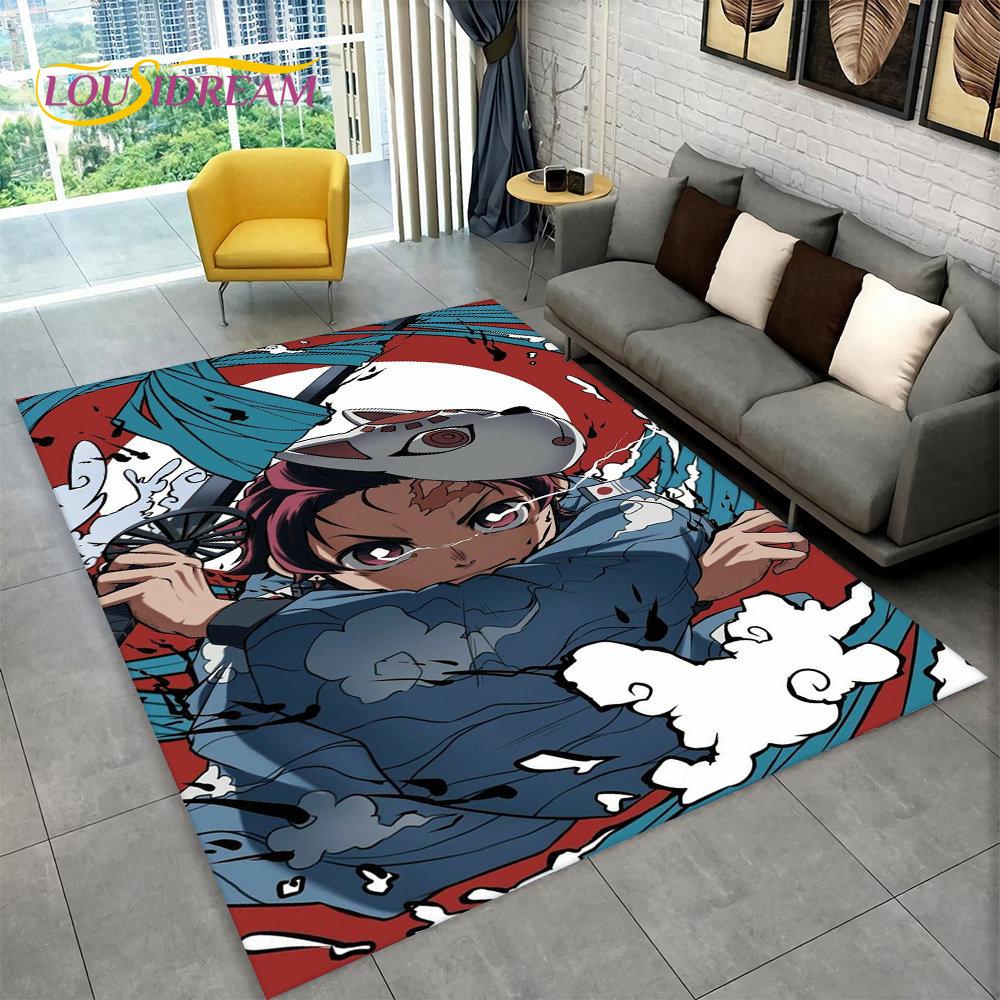 

Килимок у стилі аніме Demon Slaye, килимок із мультфільмом для вітальні, дитяча спальня, диван, килимок, дитяча гра, нековзний килимок 60x90cm(23x35in)