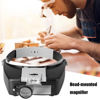 LED Light Headworn Magnifier 1.5x 3x 8.5x 10x Headband Magnifier Lightweight Adjustable Band for Reading Jewelers