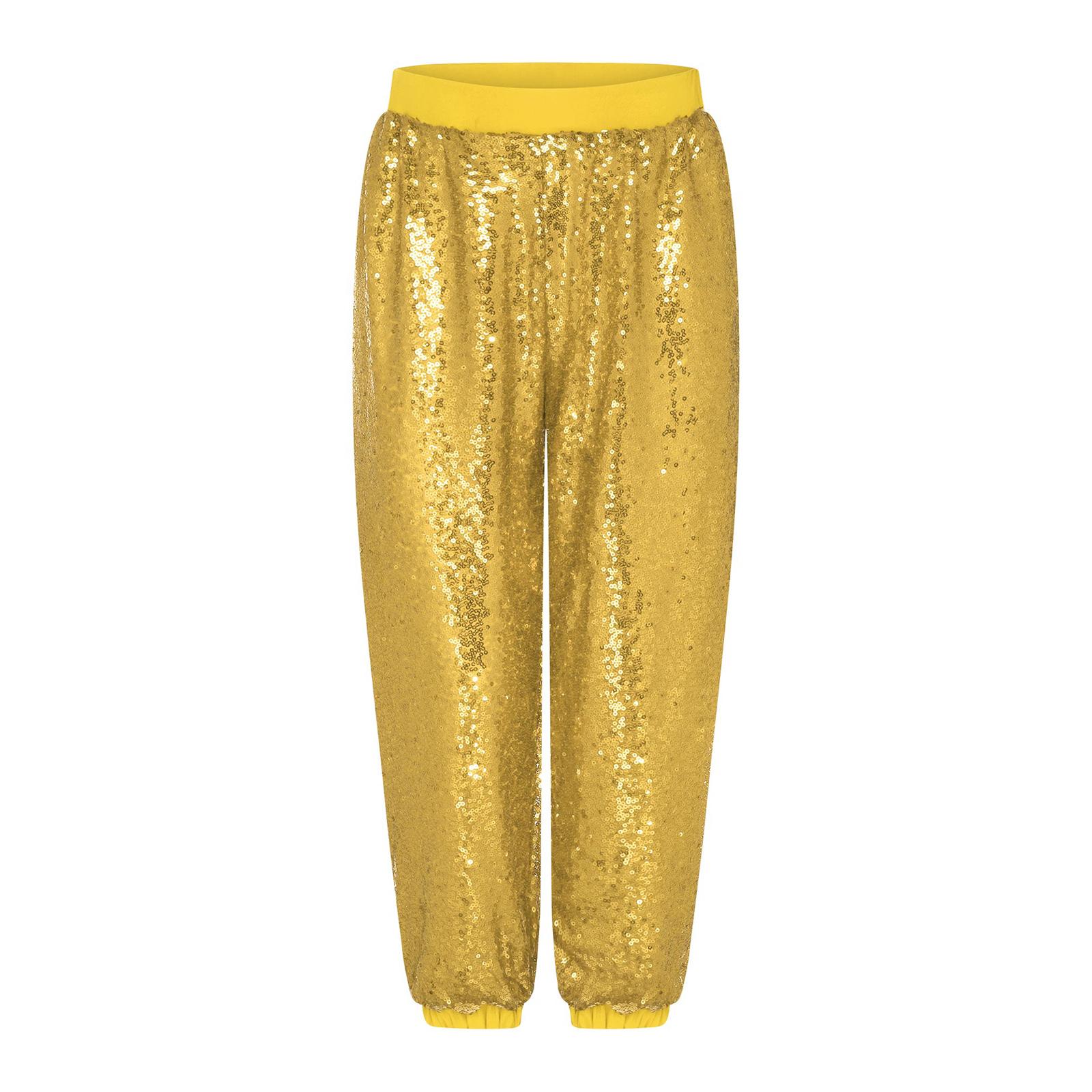 

Дівчачі Блискучі Танцювальні Штани з Паєтками Еластичний Пояс Зручні Шорти Джаз Хіп-Хоп Сценічний Виступ 3-4 Years золотий