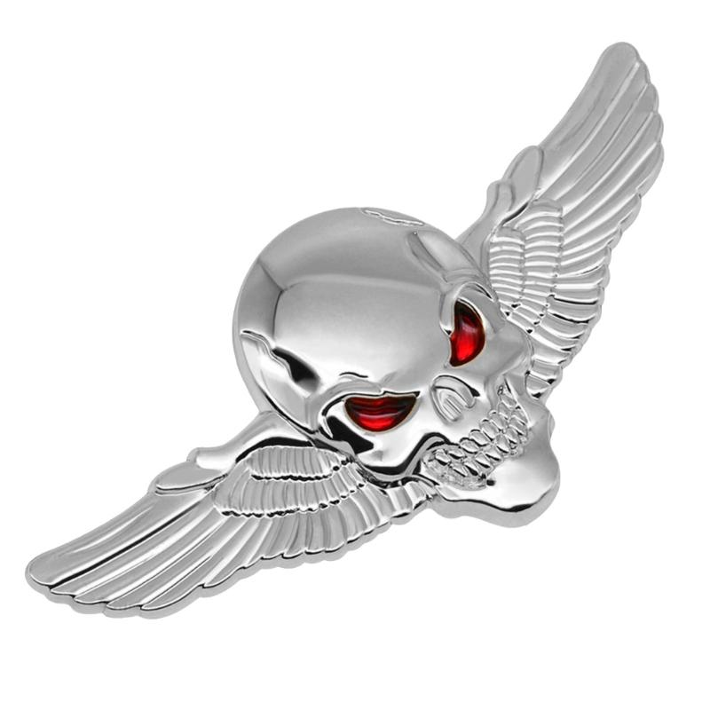 3D Metal Devil Skull Car Emblems Sticker Auto Badge Sticker Bumper Decal for Car SUV Truck Motorbike