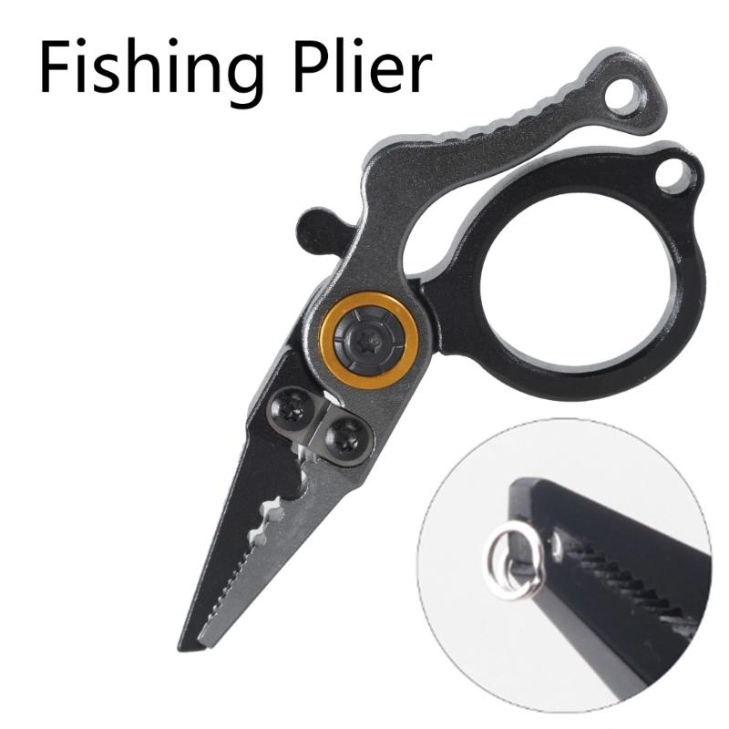 Fishing Pliers with Safety Lock Fishing Multitool Aluminum Pliers Multifunction Braided Fishing Line Cutter Rings Opener