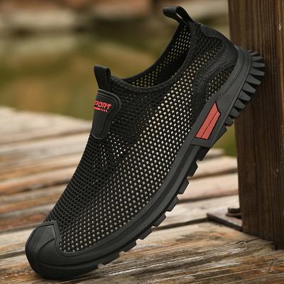 Breathable Men Mesh Shoes Lightweight Running Sneakers Walking Casual Shoe Non-slip Moccasins Comfortable Summer Loafers Slip-On