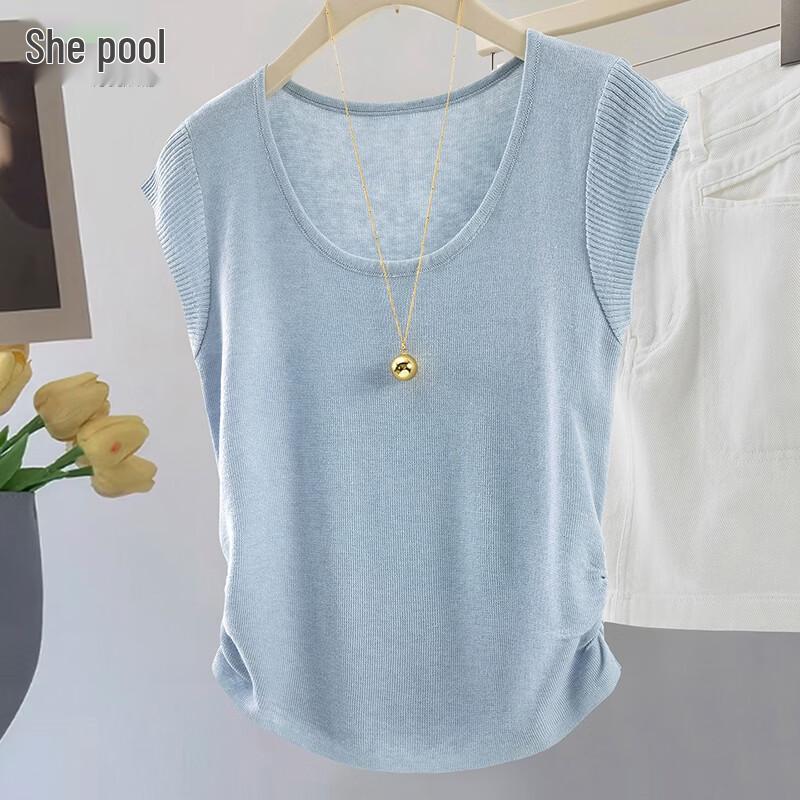 

Женская футболка из смесовой шерсти и ледяного шелка, вязаная S