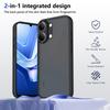 KEYSION Matte Translucent Black Phone Case for VIVO Y05 Silicone+PC Anti-slip Shockproof Back Cover for VIVO Y11 5G Y11d Y21 5G