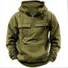 Hoodies Solide Warme Fleece Halbreißverschluss Herren Kapuzenjacken Sweatshirts Mehrere Taschen Dicke Outdoor Polar Übergröße