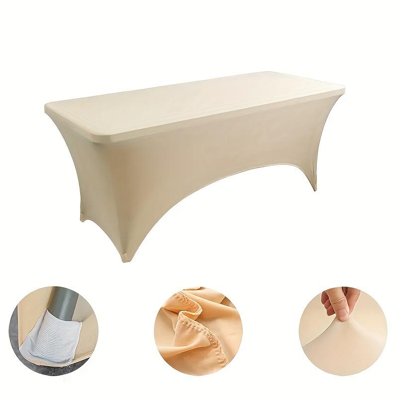 White/Black High Stretch Tablecloth Wedding Party Beauty Massage Elastic Hotel Birthday Table Cover Rectangular Table Cloth