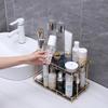 Elegantní koupelnová police: Úložný regál na toaletu, Stolní organizér, Stojan na kosmetiku, Lehký luxusní styl