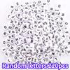 110/220/450Pcs Black On White Alphabet Beads Round Acrylic Letter Beads 7mm White Letter Beads Letters A-Z Beads for Jewellery Crafts(7mm Black-White)