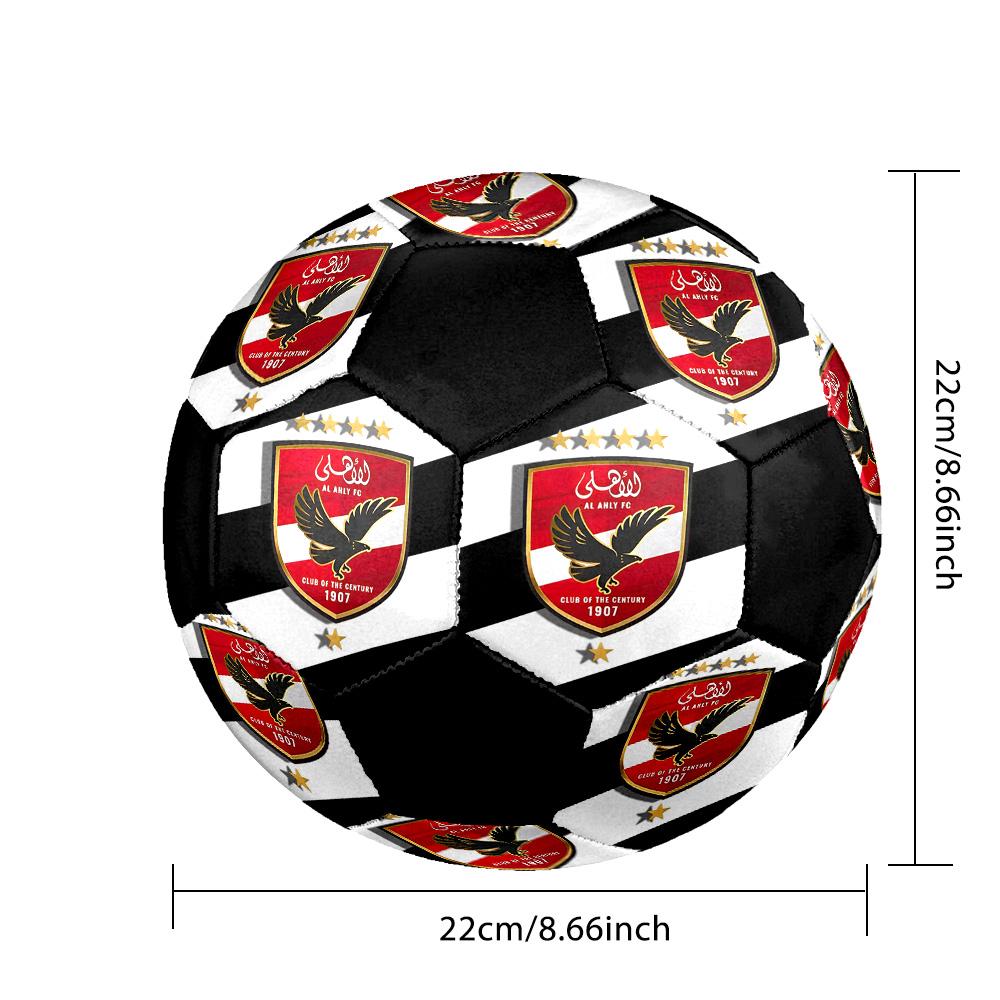 Al Ahly Indoor Soccer Ball Colorful All Ages Size 5 Machine Stitched PVC Competition Ready Durable High-Bounce