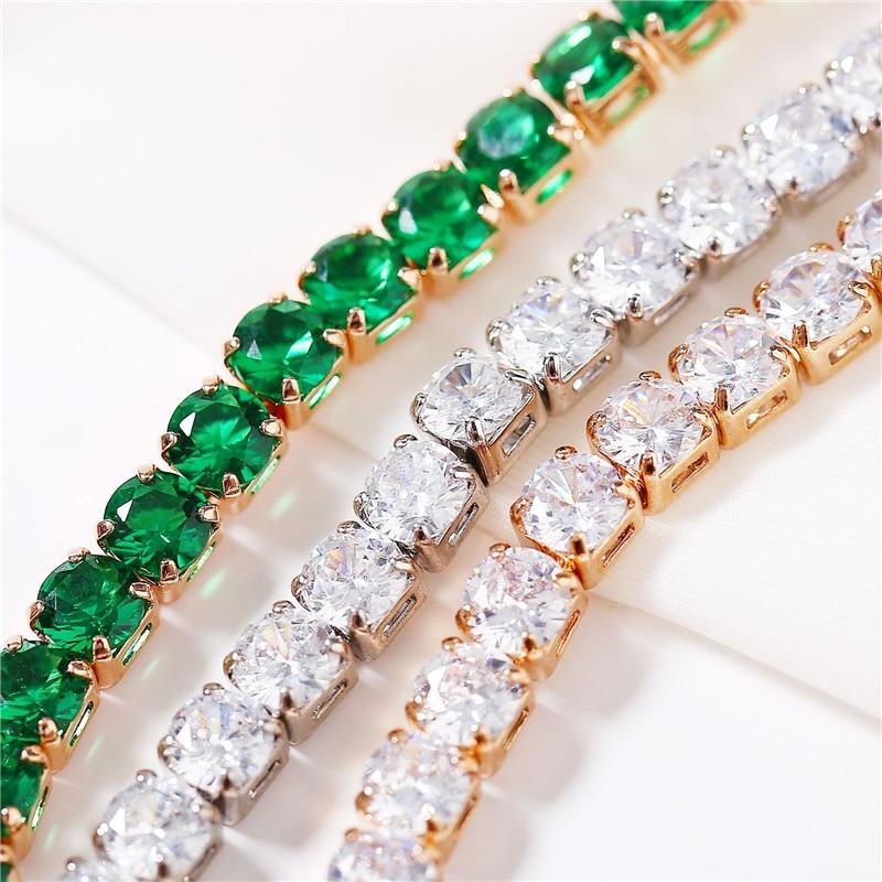 Stylish Stylish Zircon Crystal Cubic Zirconia Tennis Women Bracelets Gold Color Color Chain Shiny Charm Bracelets Armbanden Voor Vrouwen Bijou
