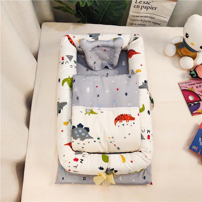 100% Cotton Satin Baby Crib: Foldable Newborn Sleeping Bed, Multifunctional Bionic Bed