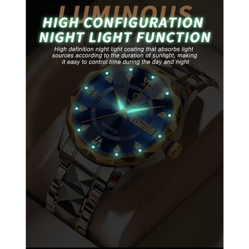 Luxury Fashion Business Men Watch Waterproof Week Date Clock Sport Men Watch Quartz Wristwatch
