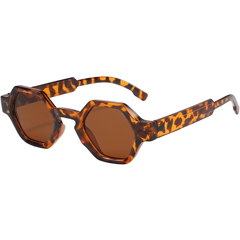 Chic Small Frame Men's Retro Polygon Sunglasses – European & American Sun-Protection Shades