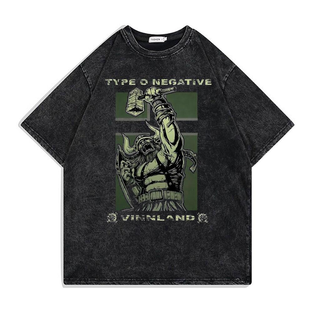 Washed Vintage Rock Band Type O Negative Rip Peter Steele Tribute T Shirt Male Casual Oversized Tshirt Mens Rocker Streetwear