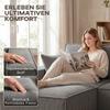 Corner Sofa with Double Chaise Lounges, U-Shaped Sofa Made of Corduroy Fabric with Wide and Deep Seat, Spring Cushions, Light Grey