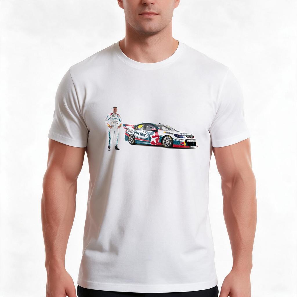 Craig Lowndes V Supercars T-Shirt Sommer Lässig Baumwolle T-Shirt Übergroß Streetwear Oberteile Vintage Grafikdruck Baumwolle