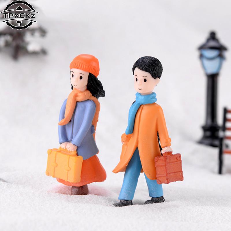 1set Mini Stool Lovers Old Couple Animals House Tree Fairy Garden Miniatures Terrarium Action Figures DIY Micro Landscape Decor