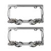 2pc Animal Chain Skeleton Shape Personalized Creative License Plate Frame ABS N Standard Vehicle Plate Holder