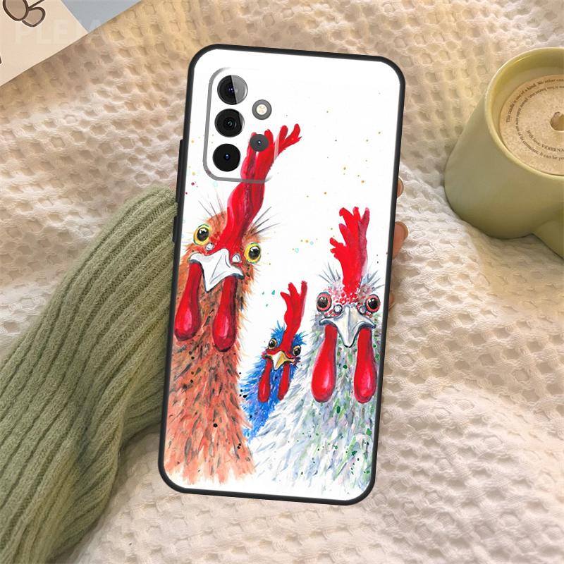 Chicken Hen Rooster Case For Samsung Galaxy A16 A33 A36 A56 A26 A15 A55 A53 A35 A22 A32 A52 A54 A34 A14 A05 A06