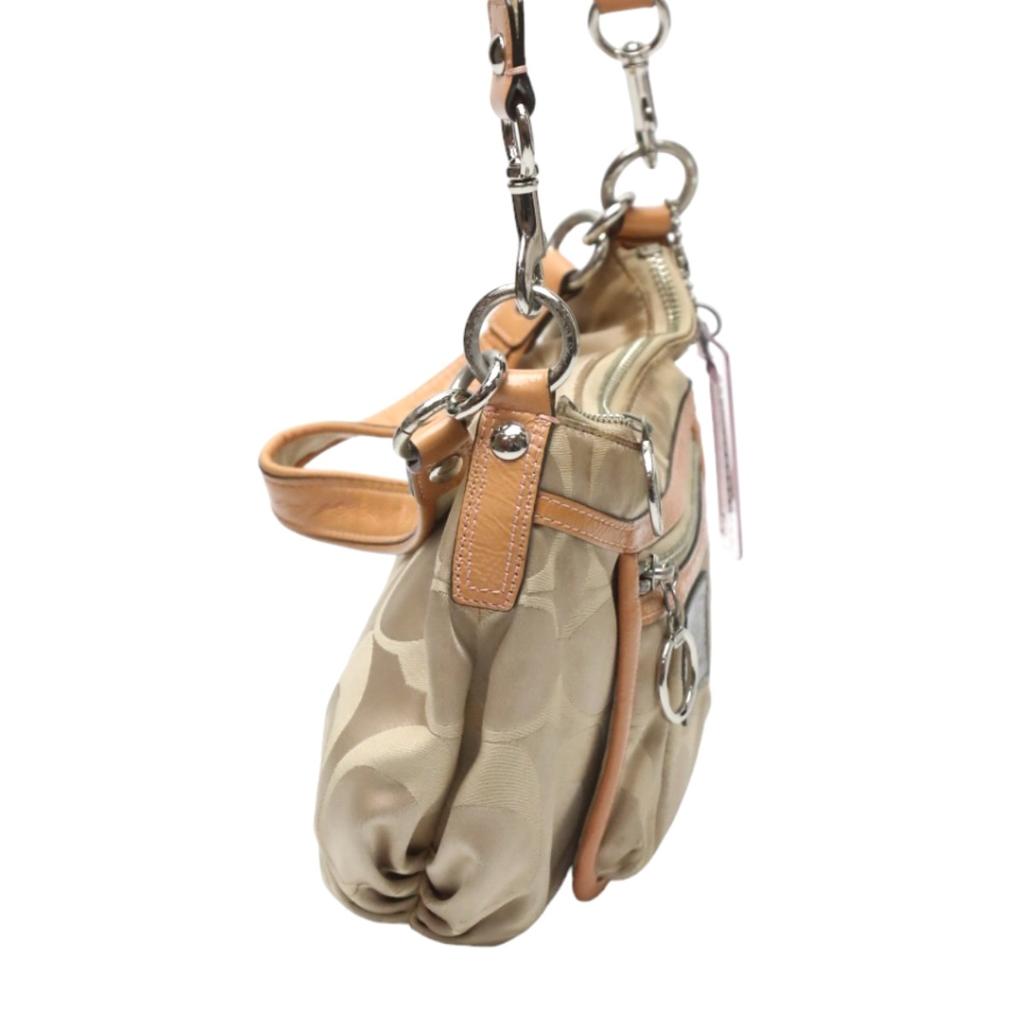 COACH Signature 2WAY Shoulder Bag leather beige Women F14562 Used