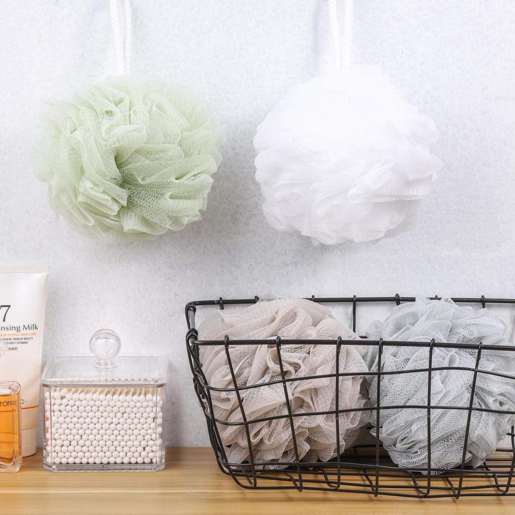 Bath Sponge Shower Loofahs 60g Mesh Pouf Bath Scrunchies Body Wash Puff Shower Puff - Pack of 4