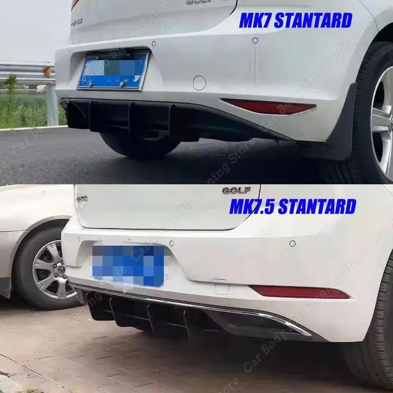 For Volkswagen Golf 7 7.5 MK7 MK7.5 Standard TSI TDI 2012-2019 High Quality Rear Bumper Diffuser Rear Side Splitters Spoiler Lip