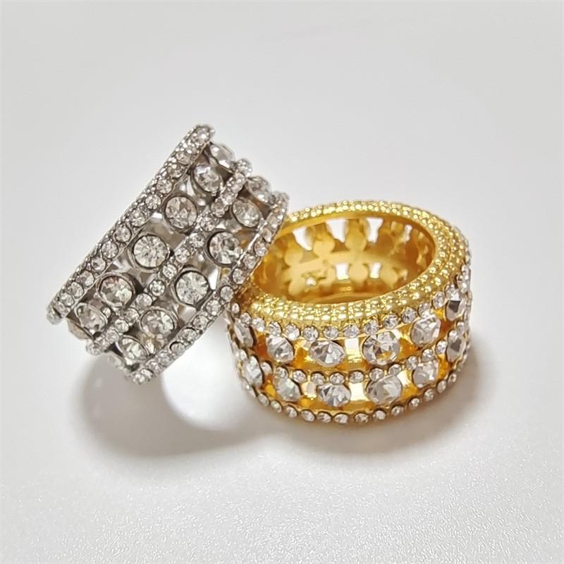 Viya Jewelry Full Of Diamonds Luxury Circle Ring, Lettering Versatile Women'S Ring Accessories