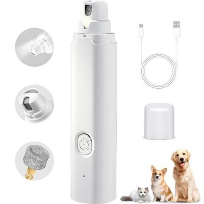 SZXYMUQI Unghieră electrică pentru câini și pisici cu LED Puternică USB Fără durere Îngrijirea și netezirea lăbuțelor Scăzut Scăzut pentru Câini și Pisici Mici și Mici Lumină,