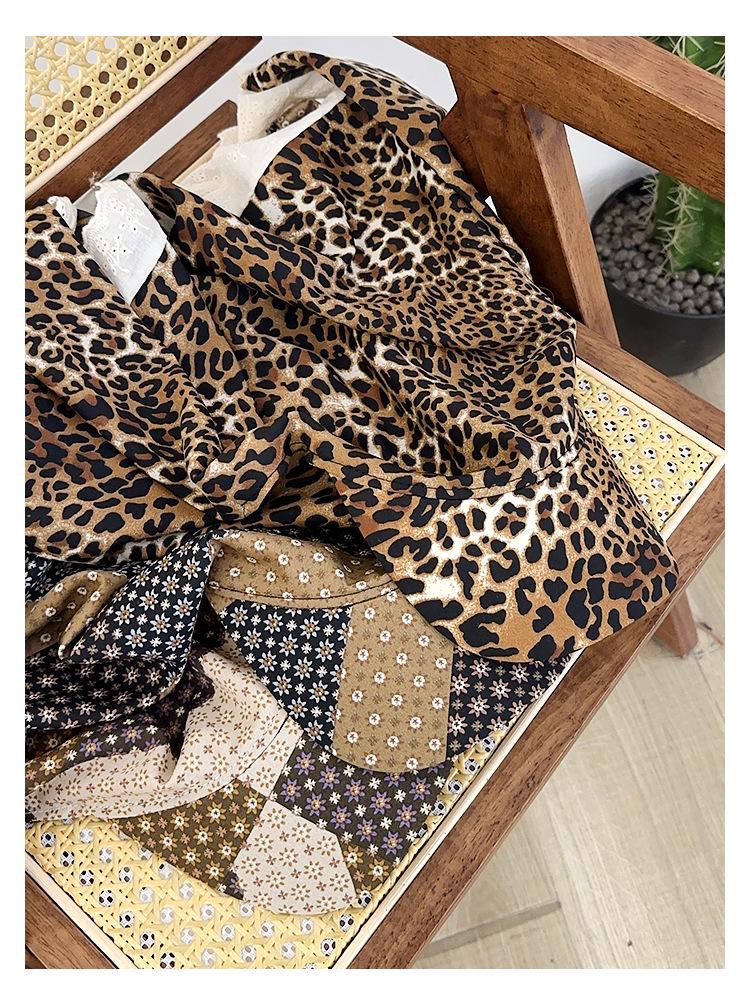 Leopardenmuster Bandana Flache Kappe für Damen - Sonnenschutz Hip Hop Stil Kopfbedeckung
