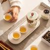 Portable Ceramic Kung Fu Tea Set 1 Teapot 4 Cups for Creative Office & Travel Design Outdoor Camping Elegant Business Gift Set