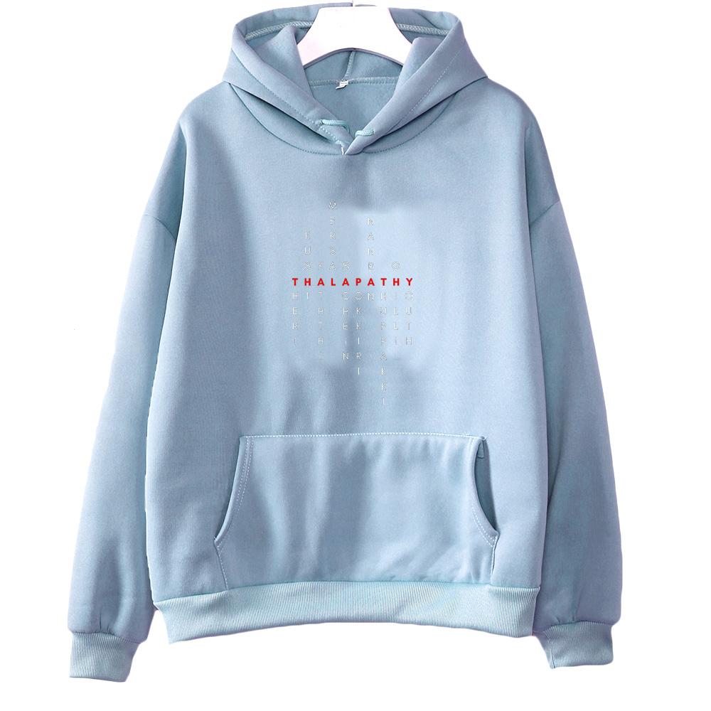 

Thalapathy Vijay Tamil Movie Titles Red Classic Hoodies Vijay Merch Clothing Unisex Long Sleeve Sweatshirts Loose Casual Hoody S світло-синій колір