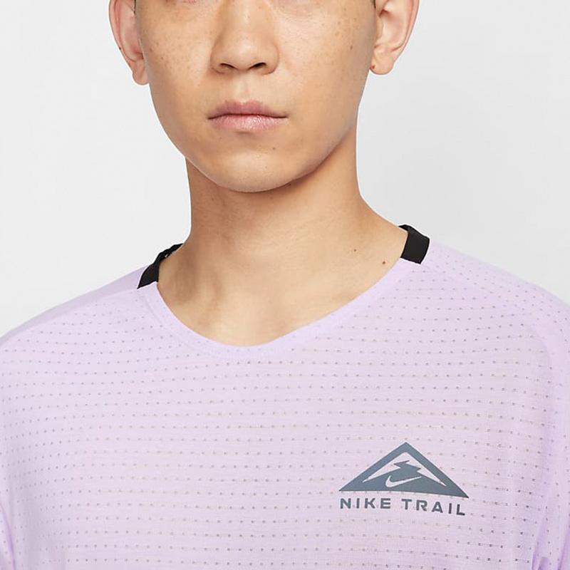 Nike Solid Color Casual Breathable Sweat-Absorbent Crew Neck Short Sleeve Raglan T-Shirt Men Tops Misty-Purple DV9306-511