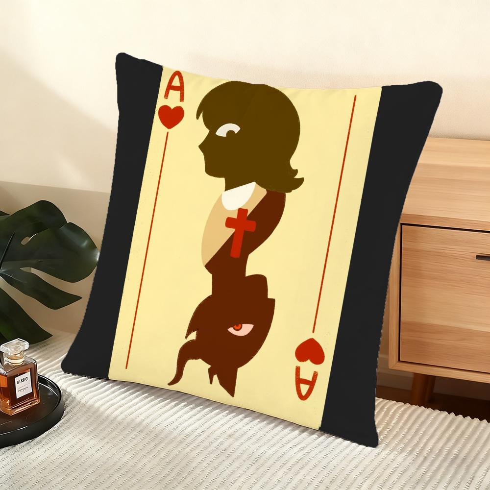 Cushion Cover Silky Short Plush Home Sofa Cushion Cover - Invisible Zipper Home Decoration Haunted-S Hotel
