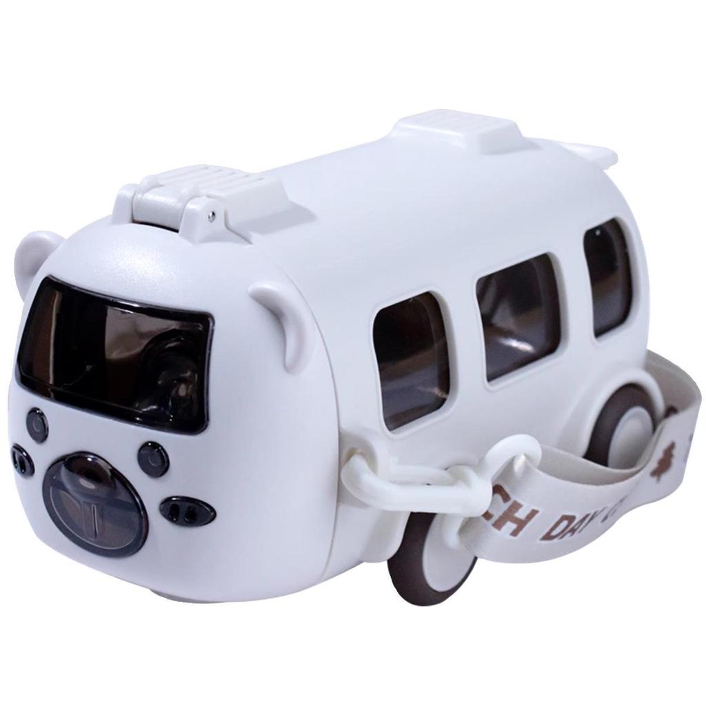 Sommer-Trinkflasche für Kinder mit Auto-Motiv, Strohhalm und Schultergurt