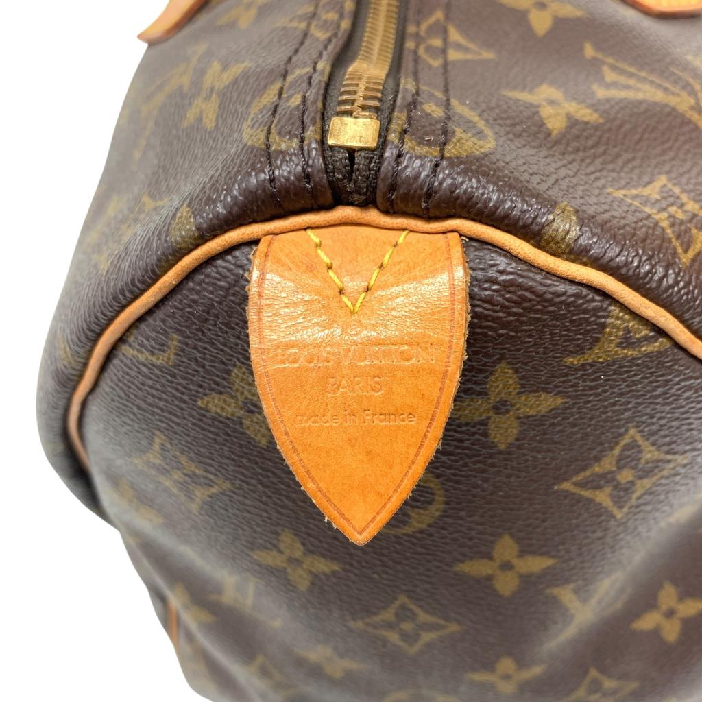 Used Louis Vuitton Monogram Speedy 35 M41524 Boston Bag Canvas Brown Authentic 1206