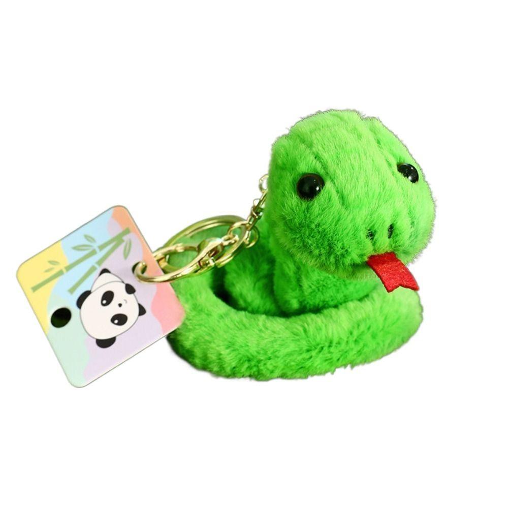 

Cartoon Animal Snake Keychain Soft Snake Stuffed Dolls Kawaii Plush Toys Pendant Backpack Decor зелёный
