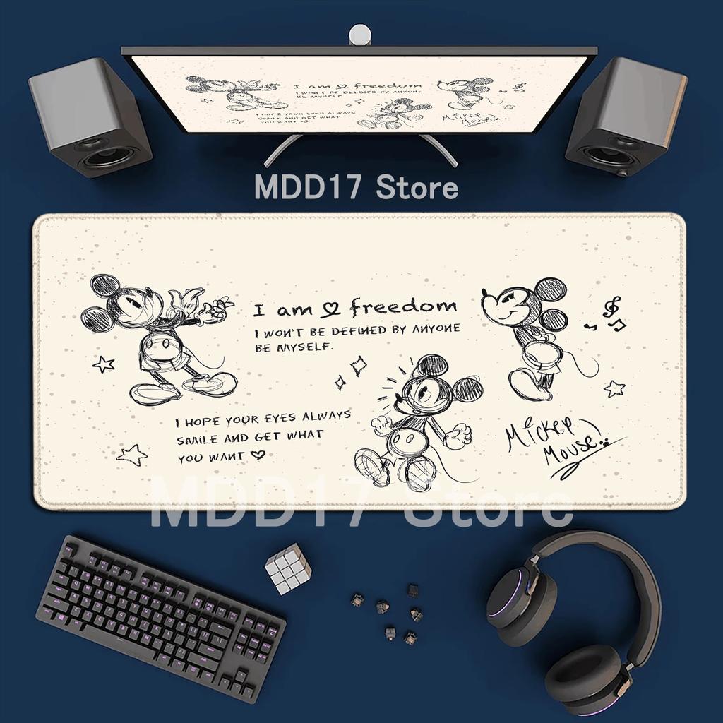 HD Printing Anime Mouse Pads Black and White Mickey Mouse Pad Speed Pc Computer Keyboard Desk Mat PC Gaming Accessories Mousepad