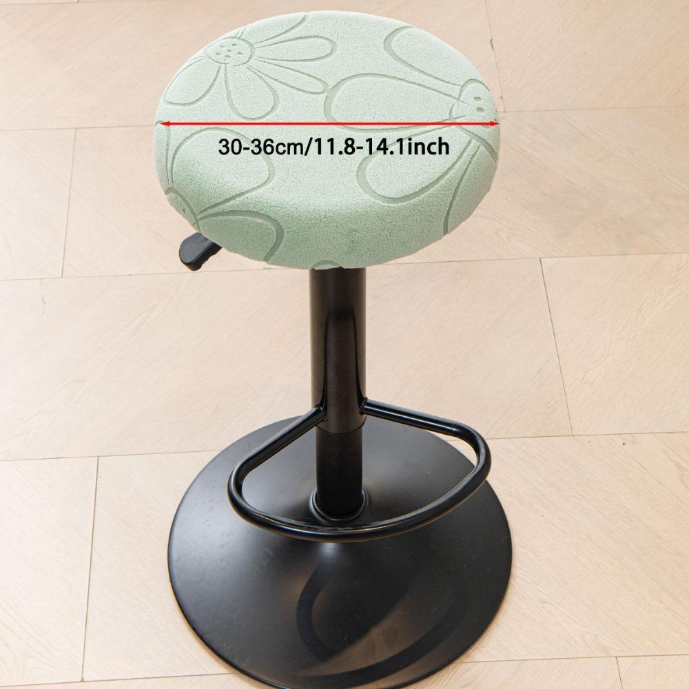 Jacquard Bar Round Stool Cover Elastic Thickened Round Chair Cover Stretchable Washable Seat Chair Slipcover for All Seasons