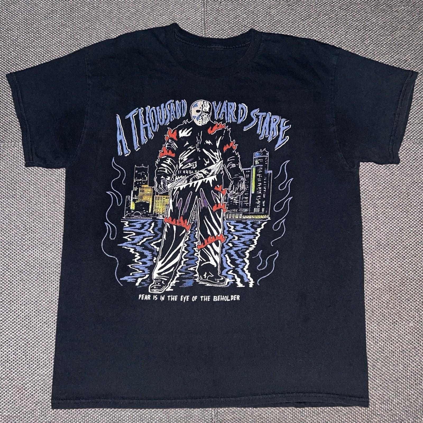 Warren Lotas A Thousand Yard Stare Jason Horror Grunge T Shirt Mens Large Rare L Unisex T-Shirt S