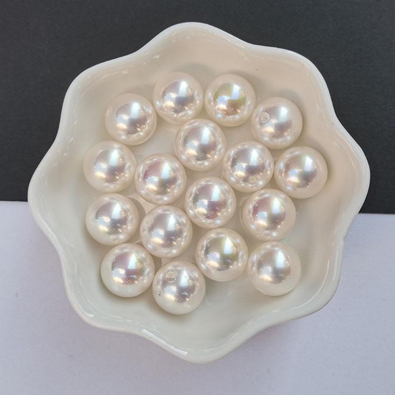 10pcs Round Faux Pearls Beads with Hole 12mm Necklaces Pendant Beads Bracelets Beads Loose Beads Necklace Bracelet Pearls