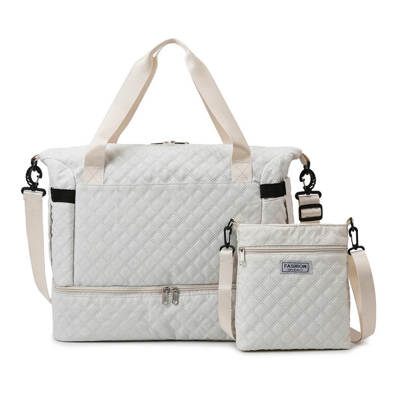 New travel bag Mother and child rhombus dry and wet separation fitness bag Large capacity yoga sports bag Birth boarding bag Women