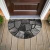 1Pcs Stone Patchwork Semi Circle Welcome Doormat Non-Slip for Outdoor Patio Porch Kitchen Bathroom Entryway Floor Mat